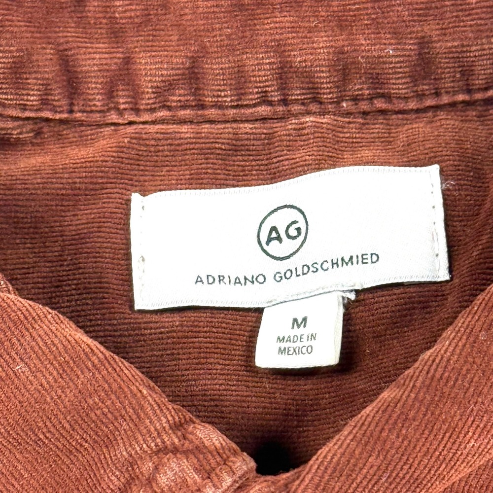 AG Adriano Goldschmied Mens Corduroy Button Down Shirt Rust Orange Size M - Picture 6 of 10